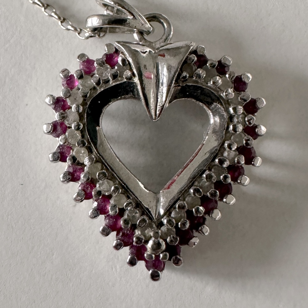 Ruby And Diamond Silver Necklace. - image 5